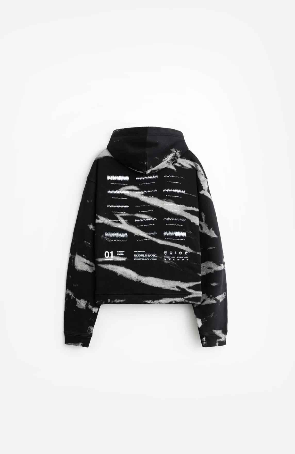 Sudadera corta con capucha y efecto tie dye con sistema de sonido STAMPD Imagen secundaria del producto