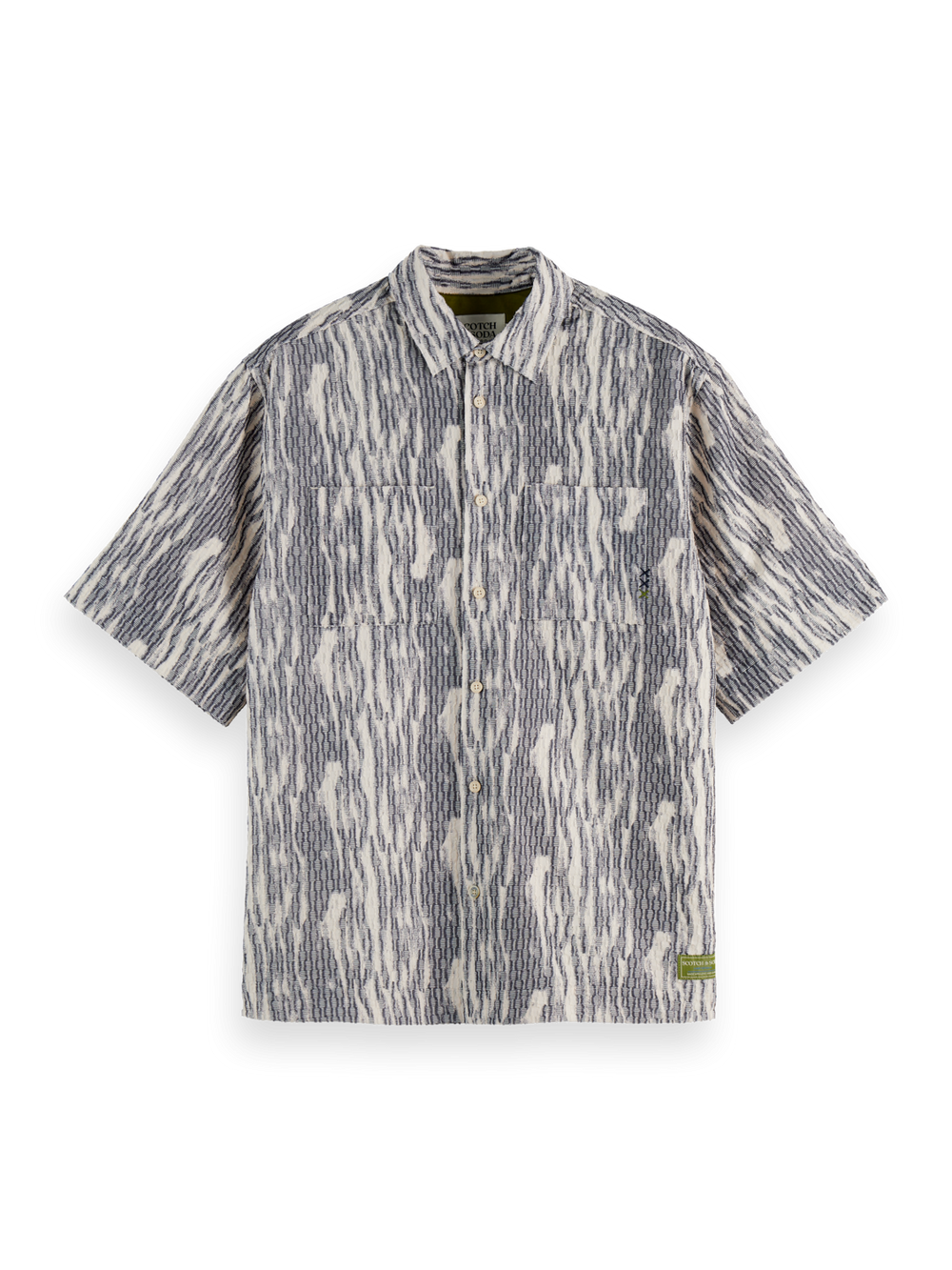 SCOTCH AND SODA Relaxed-Fit Short-Sleeved Jacquard Shirt - Gravity NYC