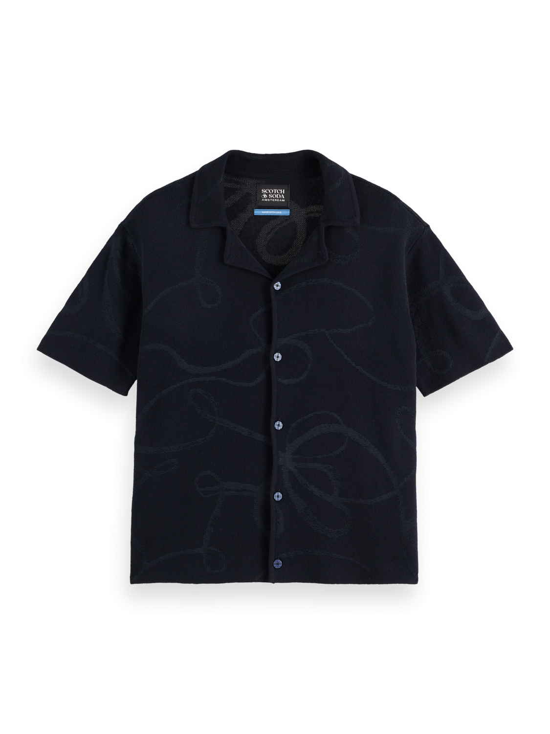 SCOTCH AND SODA Jacquard Knitted Short Sleeve Shirt - Gravity NYC