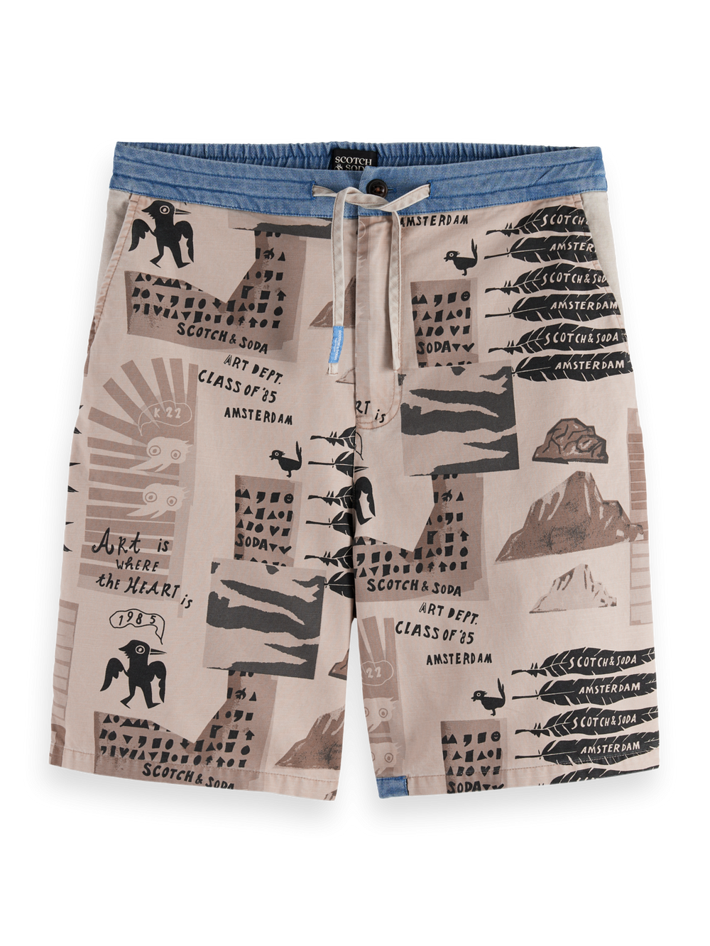 SCOTCH AND SODA Loose-Fit Printed Washed Bermuda - Gravity NYC