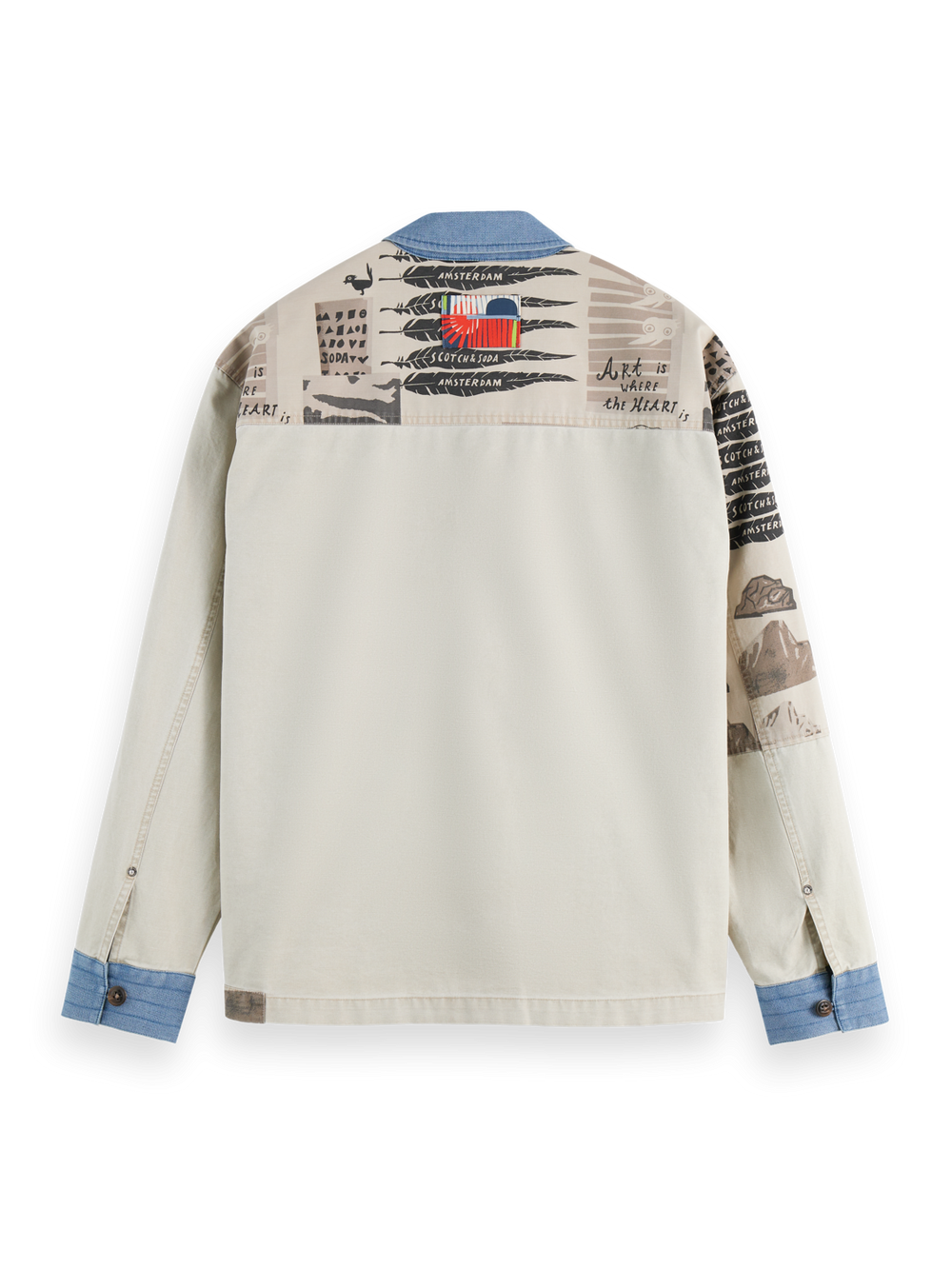 SCOTCH AND SODA Printed and Washed Colour Block Jacket - Gravity NYC