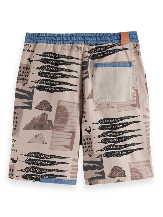SCOTCH AND SODA Loose-Fit Printed Washed Bermuda