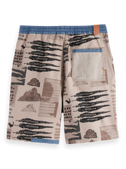 SCOTCH AND SODA Loose-Fit Printed Washed Bermuda