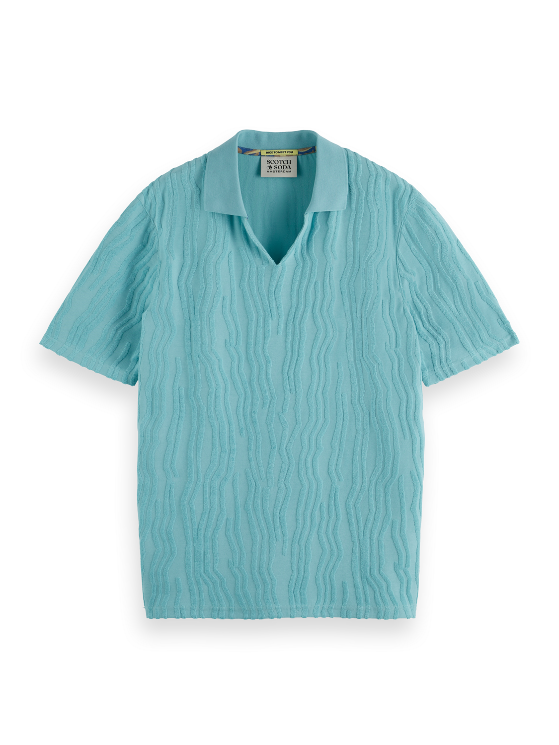 SCOTCH AND SODA Jacquard Cotton Terry Relaxed-Fit Polo - Gravity NYC