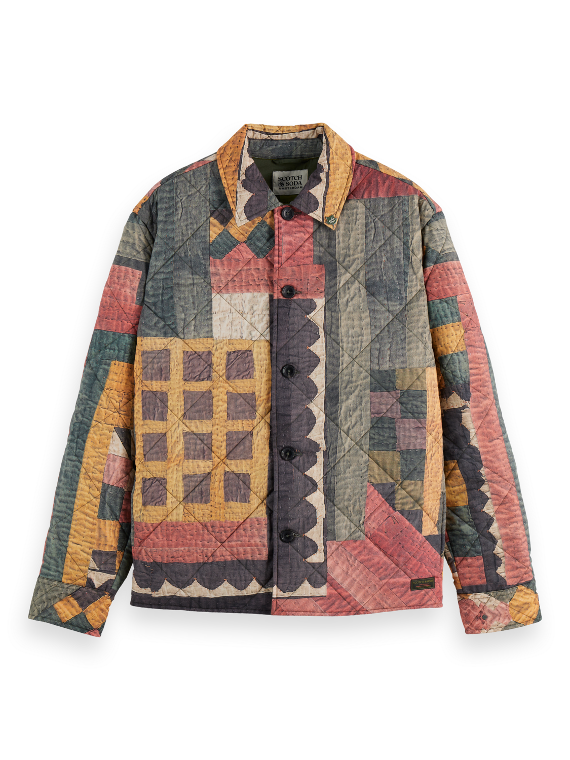 SCOTCH AND SODA Patchwork Mountain Print Overshirt - Gravity NYC