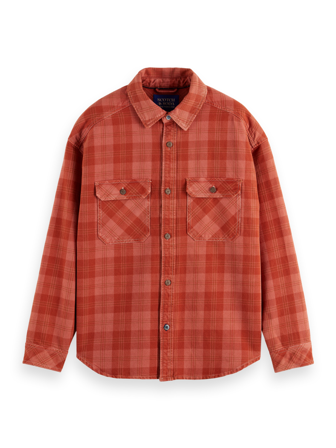 SCOTCH AND SODA Washed Denim Checked Overshirt - Gravity NYC