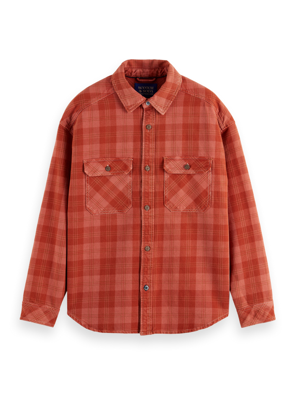 SCOTCH AND SODA Washed Denim Checked Overshirt - Gravity NYC