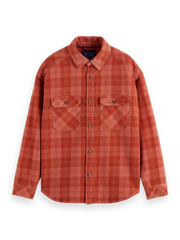 SCOTCH AND SODA Washed Denim Checked Overshirt - Gravity NYC