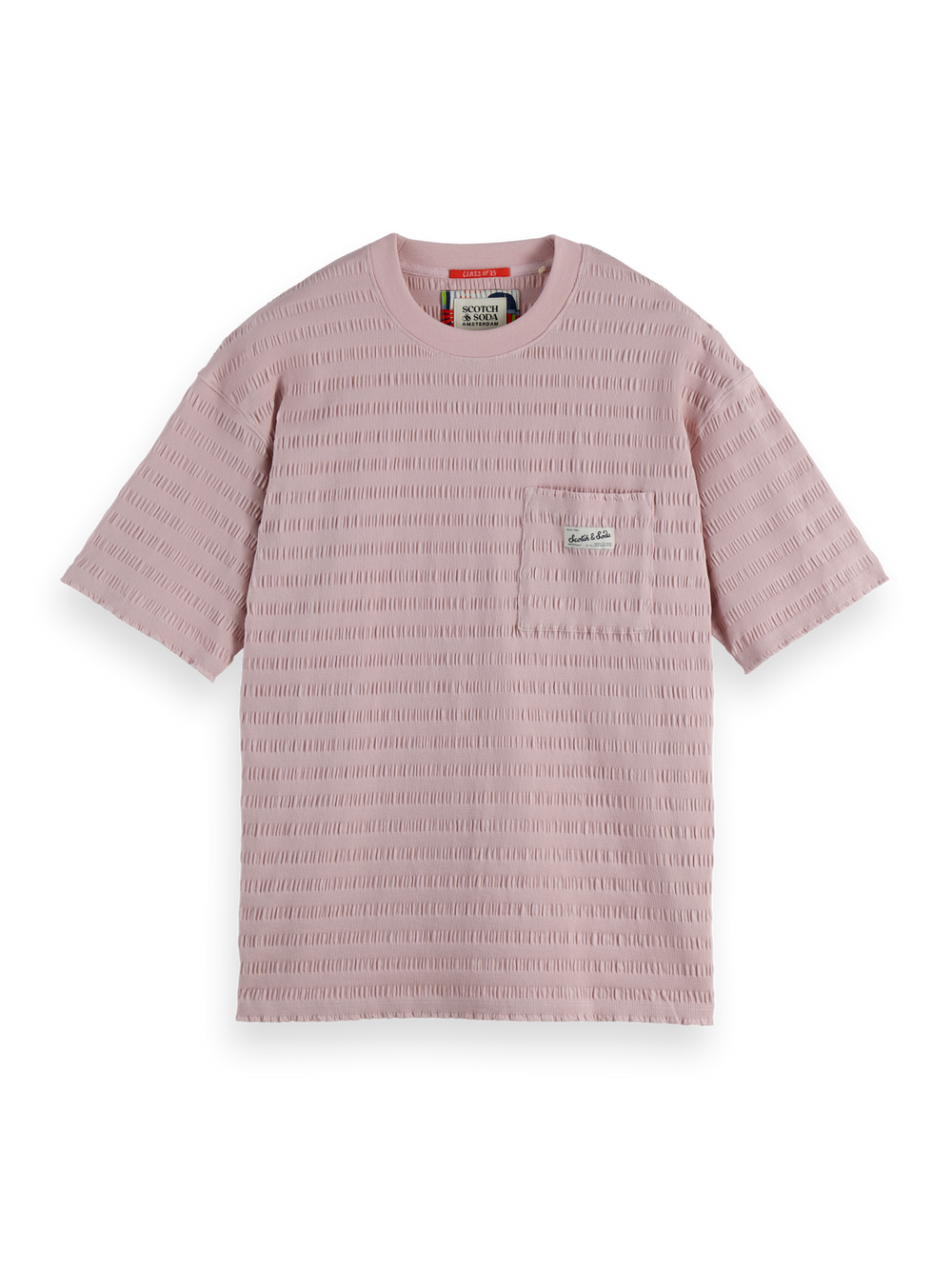 SCOTCH AND SODA Relaxed-Fit Horizontal Textured T-Shirt - Gravity NYC
