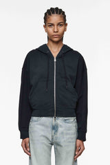 Sudadera con capucha y cremallera extendida de felpa PURPLE BRAND W4004