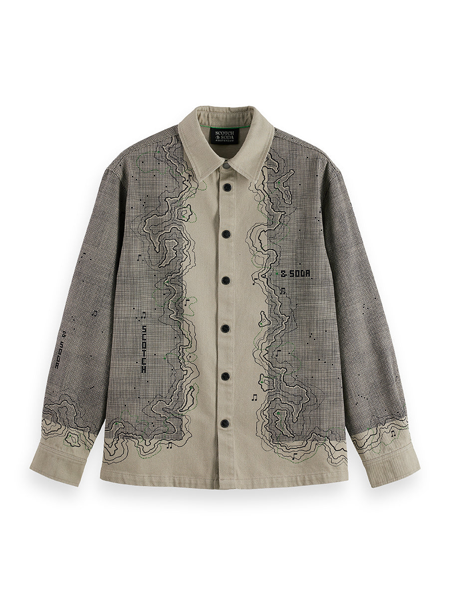 SCOTCH AND SODA Relaxed-Fit Placement Graphic Shirt - Gravity NYC