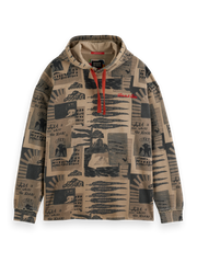 SCOTCH AND SODA Loose-Fit Overdyed All Over Printed Hoodie - Gravity NYC