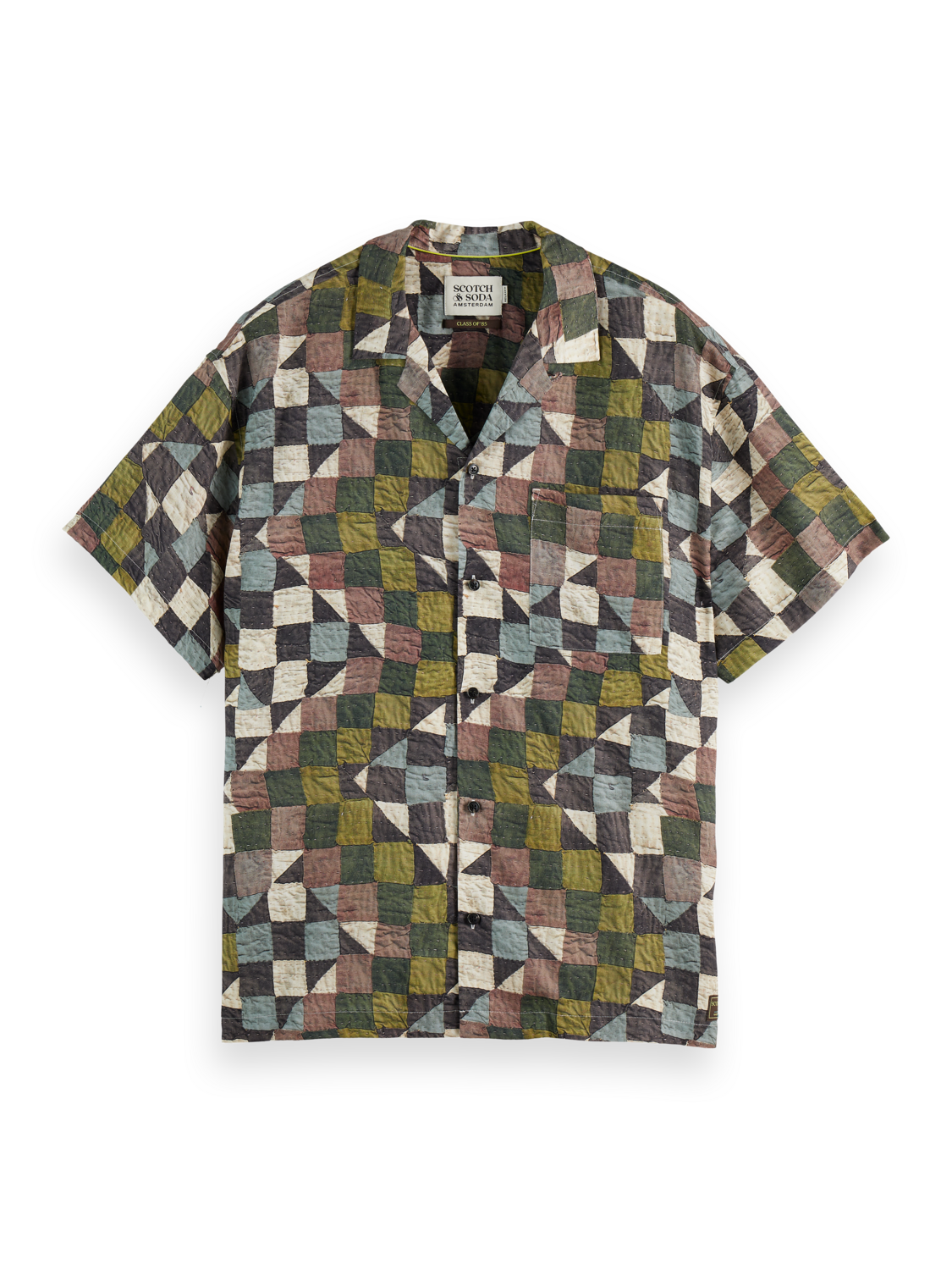 SCOTCH AND SODA Relaxed-Fit Short-Sleeved Tencel AOP Shirt - Gravity NYC