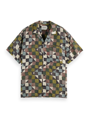 SCOTCH AND SODA Relaxed-Fit Short-Sleeved Tencel AOP Shirt - Gravity NYC