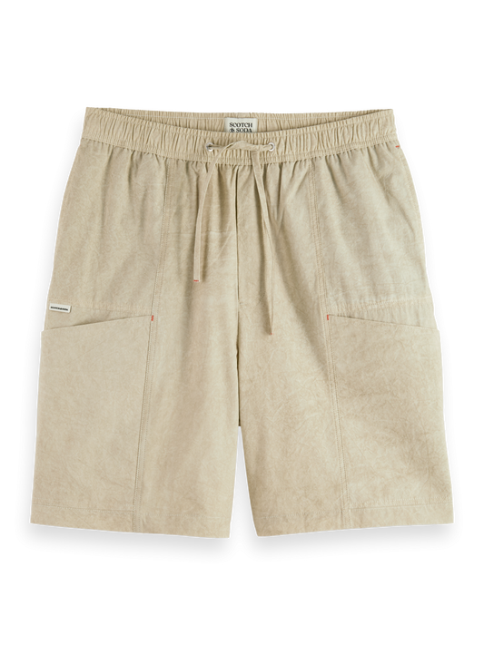 SCOTCH AND SODA Washed Nylon-Blend Poplin Wide Fit Cargo Bermuda