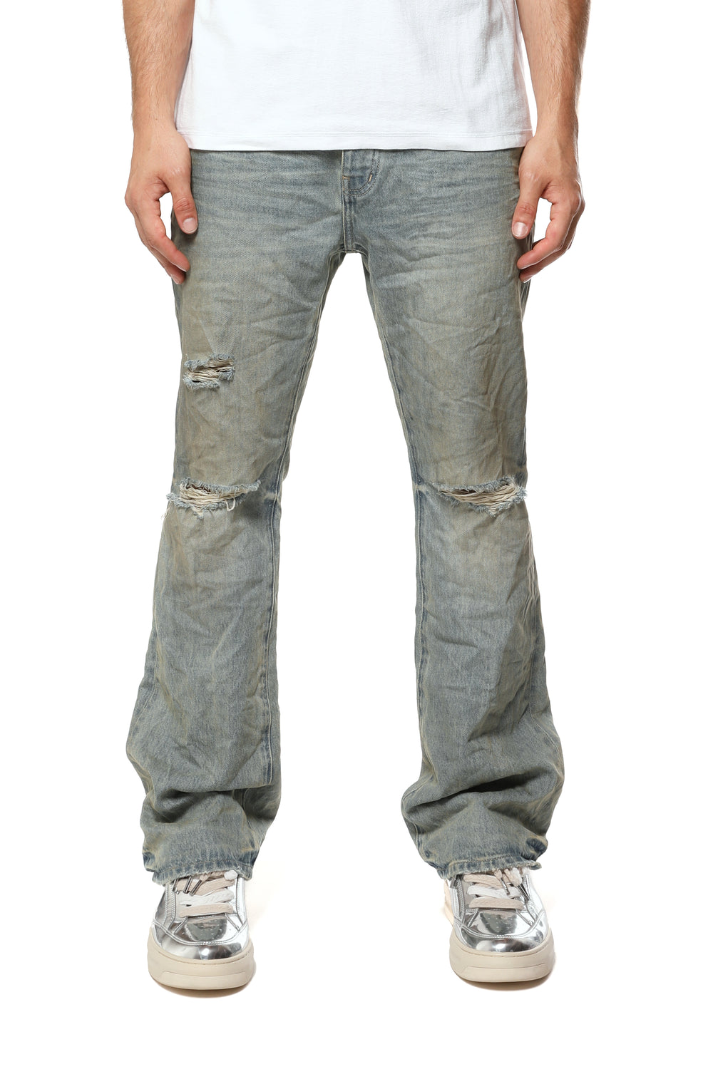 PURPLE BRAND P026 Dirty Fade Down Rip Boot - Gravity NYC