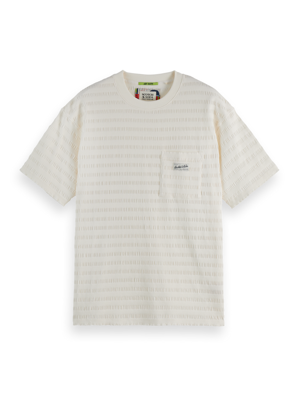 SCOTCH AND SODA Relaxed-Fit Horizontal Textured T-Shirt - Gravity NYC