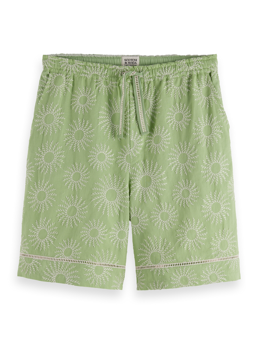 SCOTCH AND SODA Embroidered Cotton Bermuda Shorts - Gravity NYC