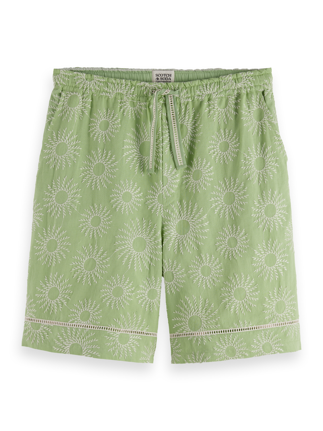 SCOTCH AND SODA Embroidered Cotton Bermuda Shorts - Gravity NYC