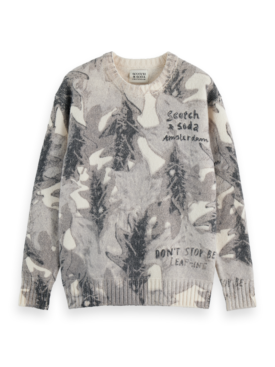 SCOTCH AND SODA Printed Dropped Shoulder Pullover - Gravity NYC