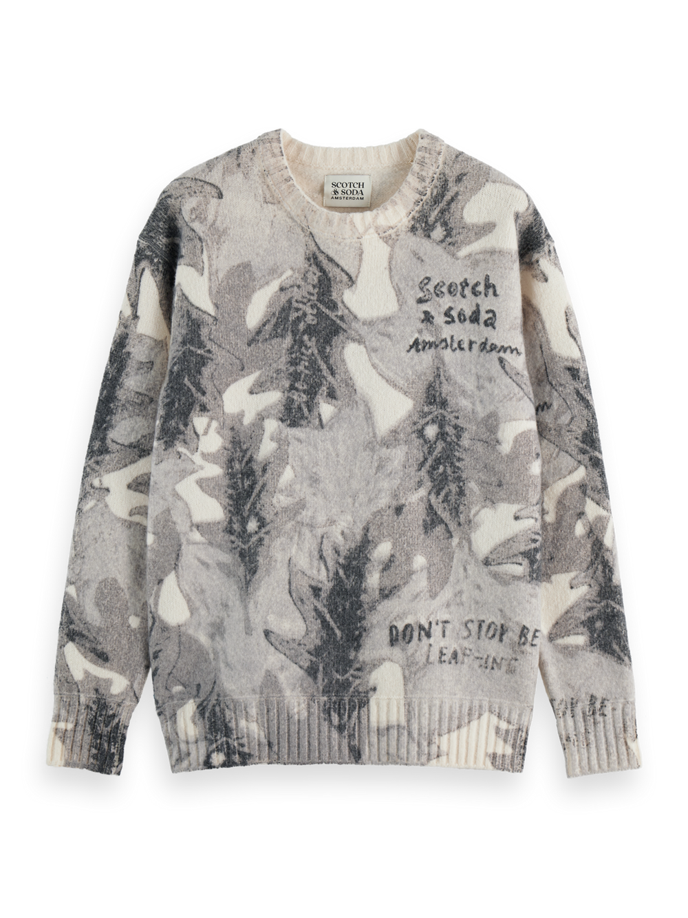 SCOTCH AND SODA Printed Dropped Shoulder Pullover - Gravity NYC