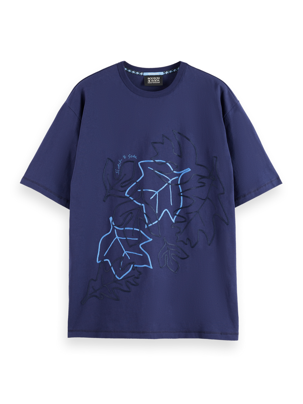 SCOTCH AND SODA Loose-Fit Embroidery T-Shirt - Gravity NYC