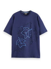 SCOTCH AND SODA Loose-Fit Embroidery T-Shirt - Gravity NYC