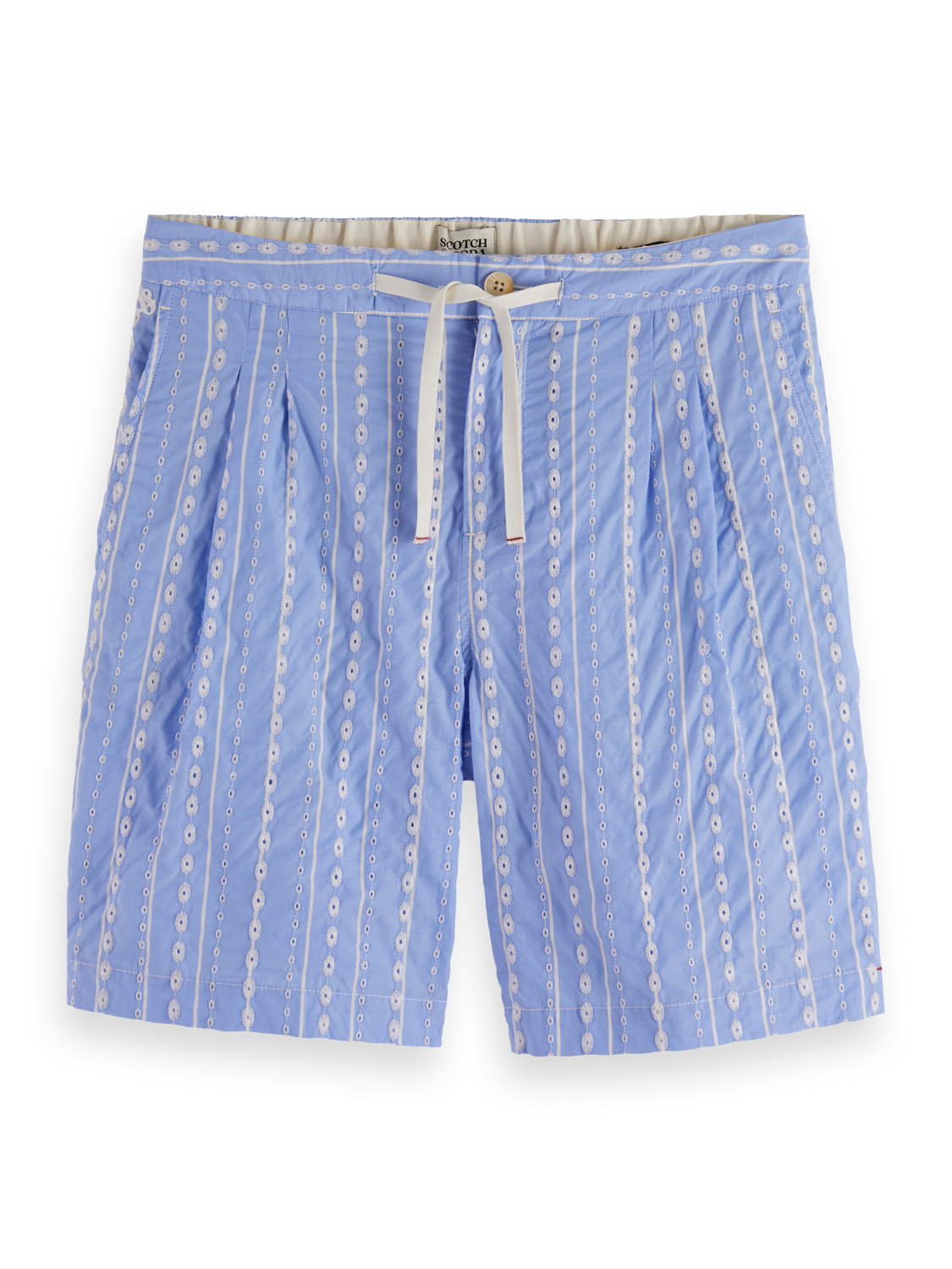 SCOTCH AND SODA Twilt-Striped Embroidered Bermuda Shorts - Gravity NYC