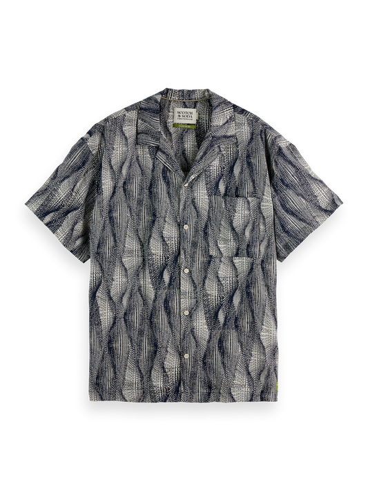 SCOTCH AND SODA Relaxed-Fit Short-Sleeved Tencel AOP Shirt - Gravity NYC