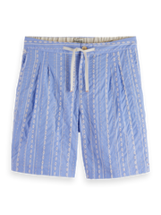 SCOTCH AND SODA Twilt-Striped Embroidered Bermuda Shorts - Gravity NYC