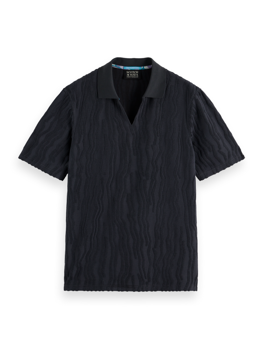 SCOTCH AND SODA Jacquard Cotton Terry Relaxed-Fit Polo - Gravity NYC