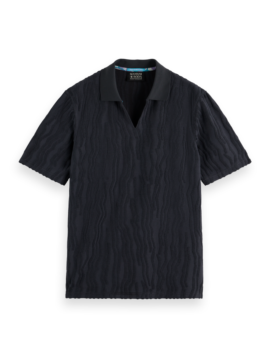 SCOTCH AND SODA Jacquard Cotton Terry Relaxed-Fit Polo - Gravity NYC