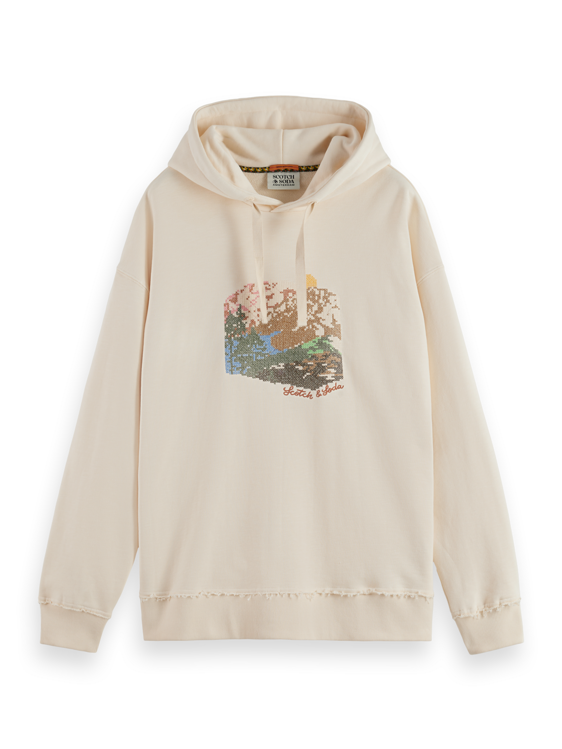 SCOTCH AND SODA Loose-Fit Embroidered Artwork Hoodie - Gravity NYC