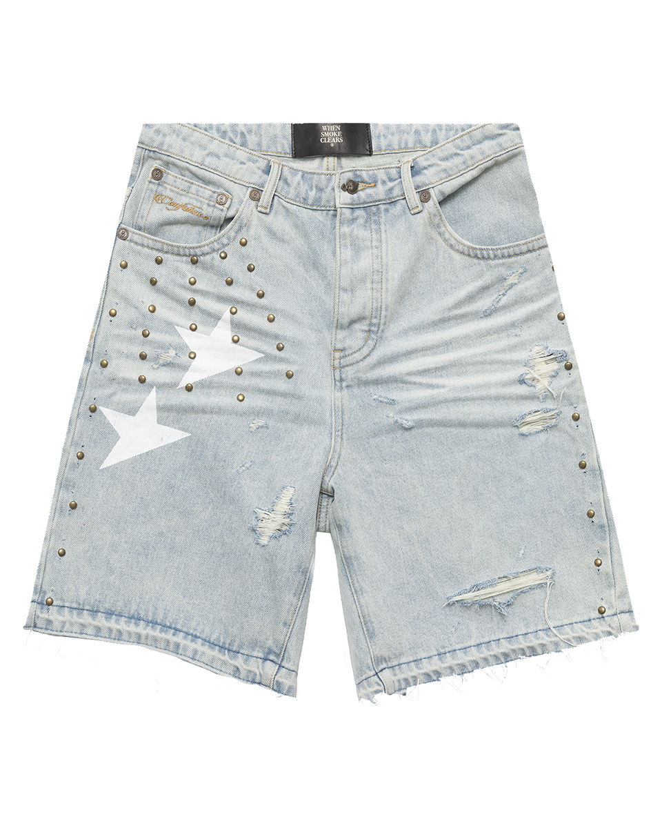WHEN SMOKE CLEARS-Men's Jean Shorts and Denim Shorts