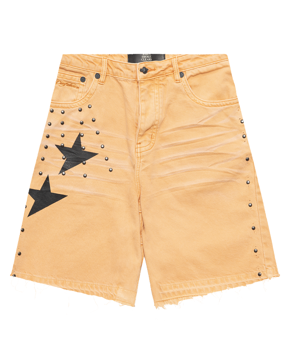 WHEN SMOKE CLEARS-Men's Jean Shorts and Denim Shorts