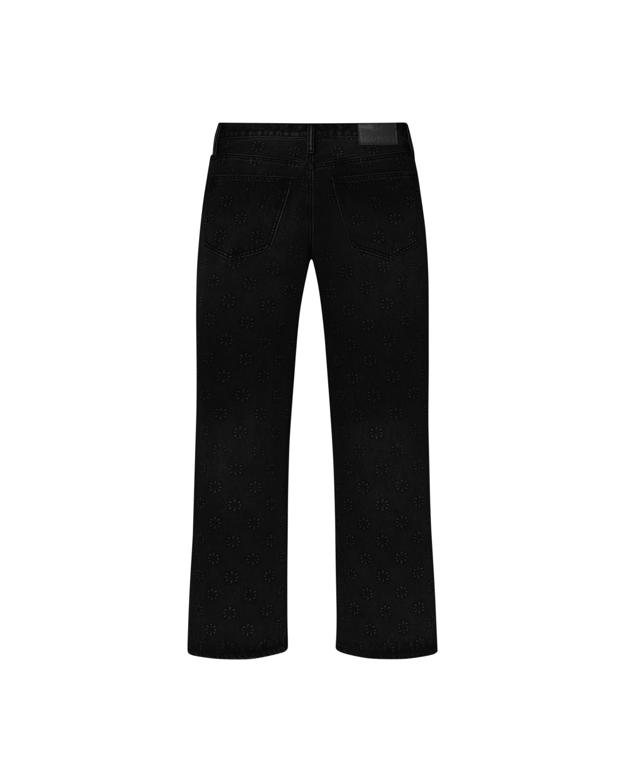LOST SHDWS Embossed Logo Denim Pant (Jet Black) - Gravity NYC
