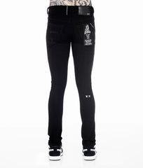 CULT OF INDIVIDUALITY PUNK SUPER SKINNY BLACK INK JEANS - Gravity NYC