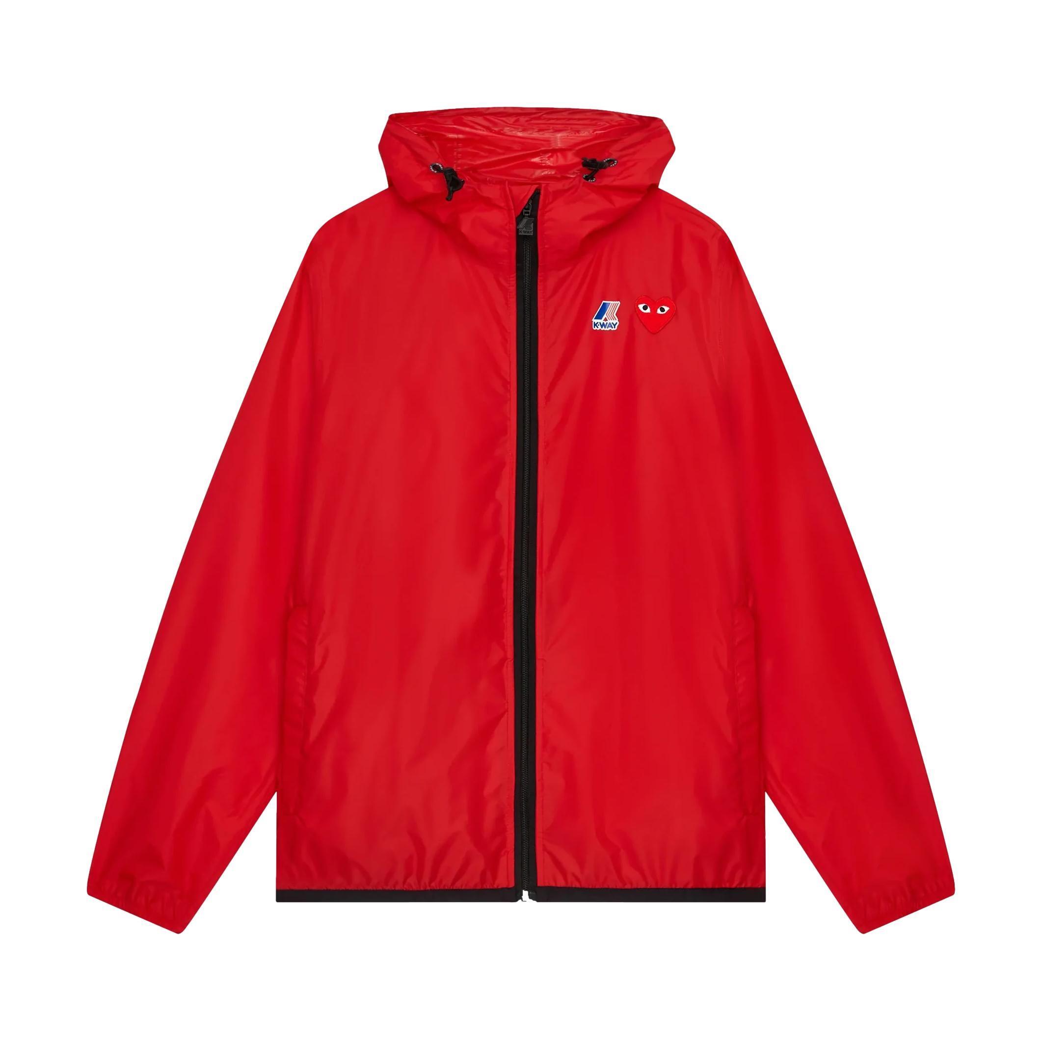 COMME DES GARCONS PLAY KWAY HOODED JACKET RED Gravity NYC