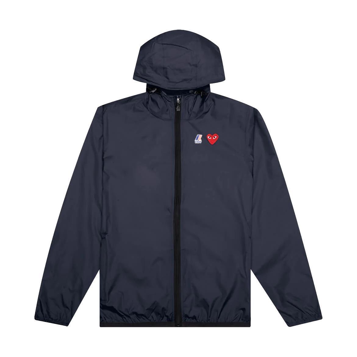 CDG PLAY KWAY HOODED JACKET NAVY - Gravity NYC