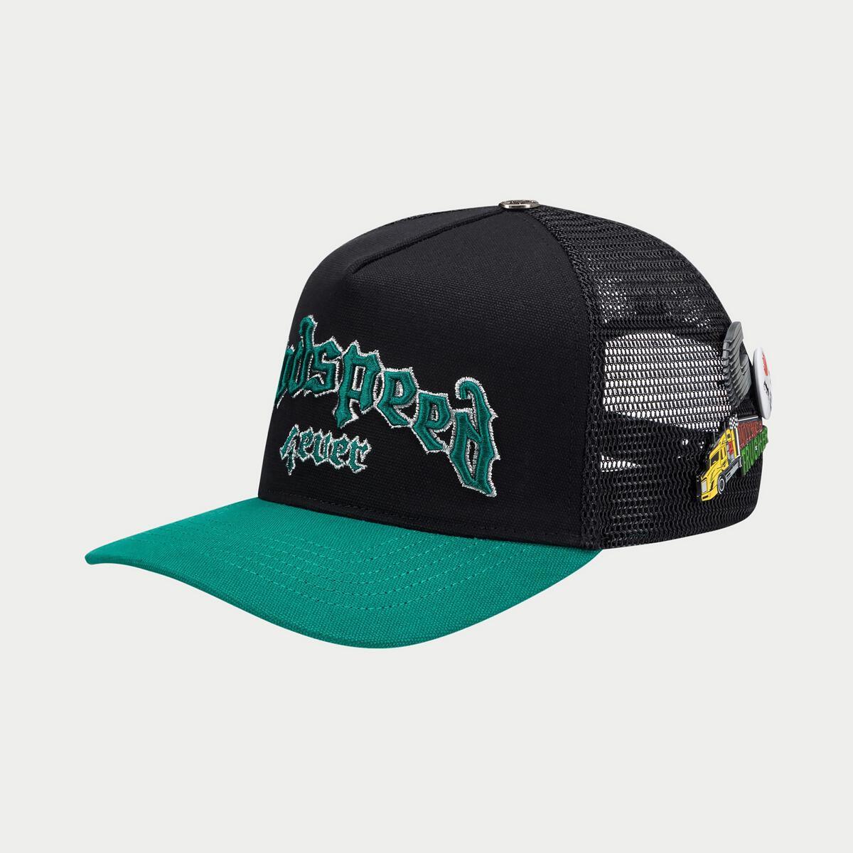 GODSPEED GS FOREVER TRUCKER HAT BLACK/ JET GREEN Gravity NYC