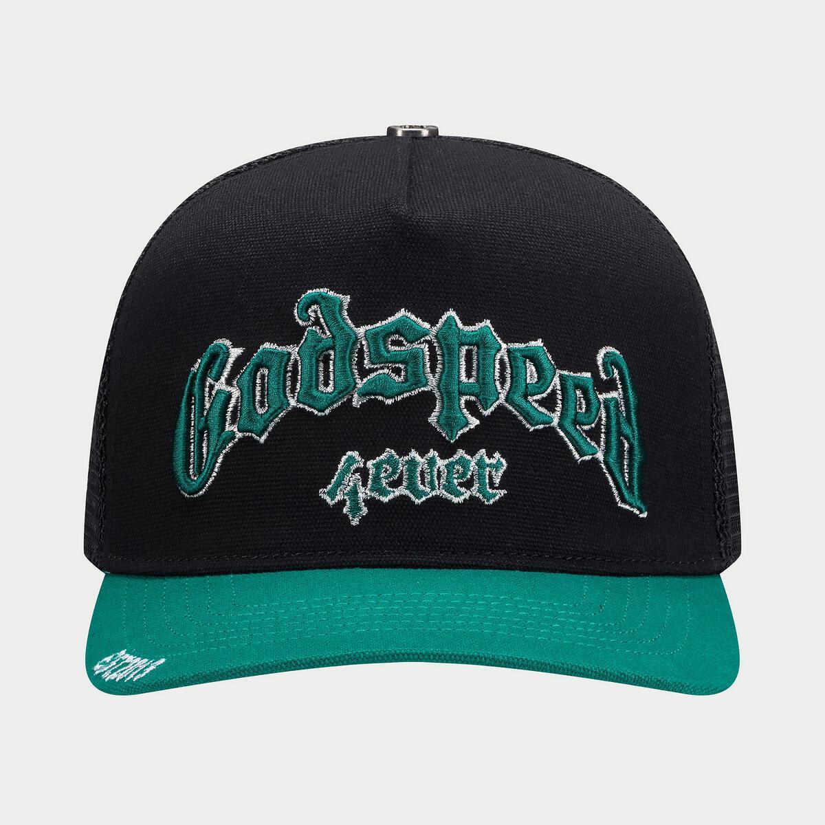 GODSPEED GS FOREVER TRUCKER HAT BLACK/ JET GREEN Gravity NYC