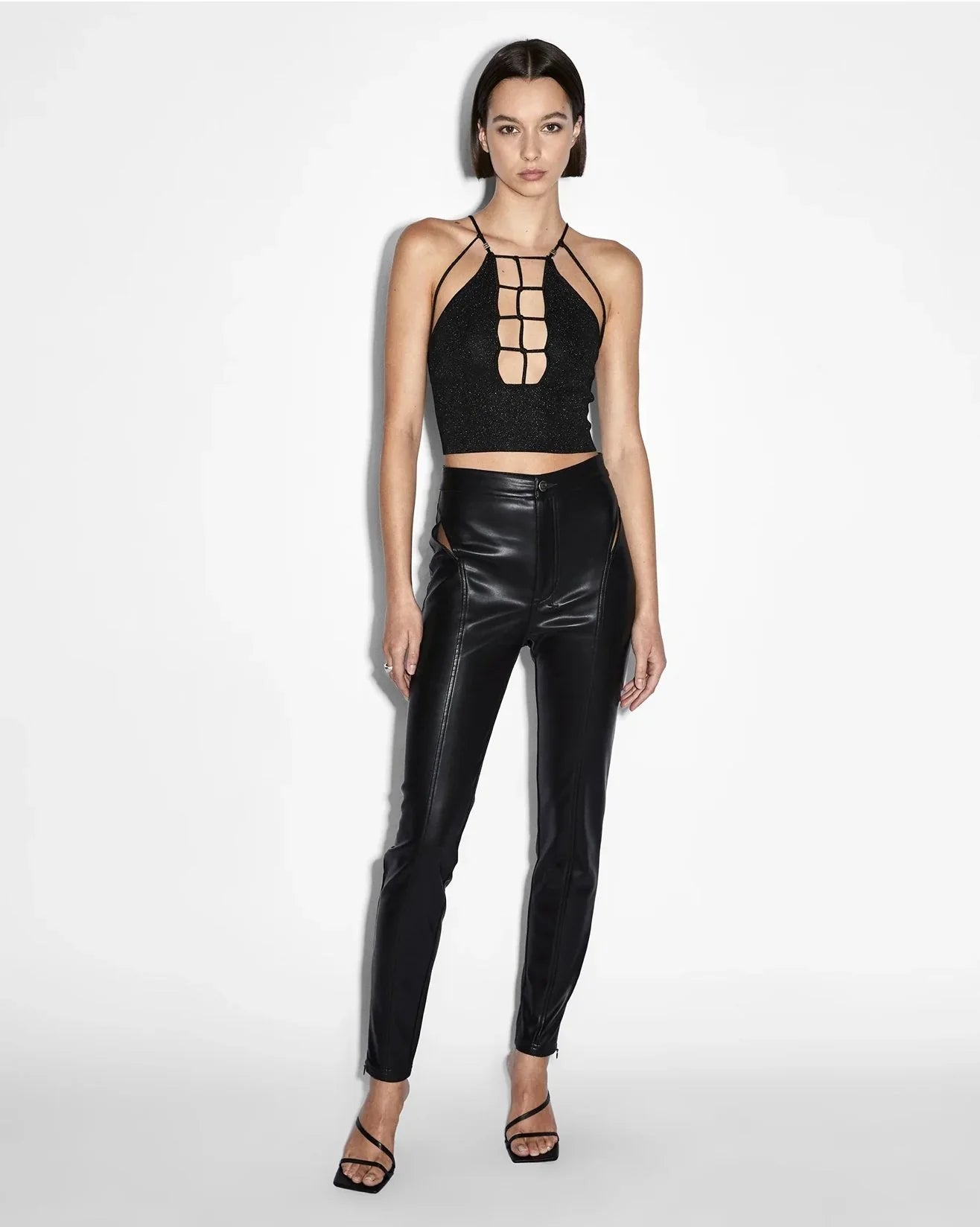 KSUBI Women's Leather Klub Pant Kut Out Gravity NYC