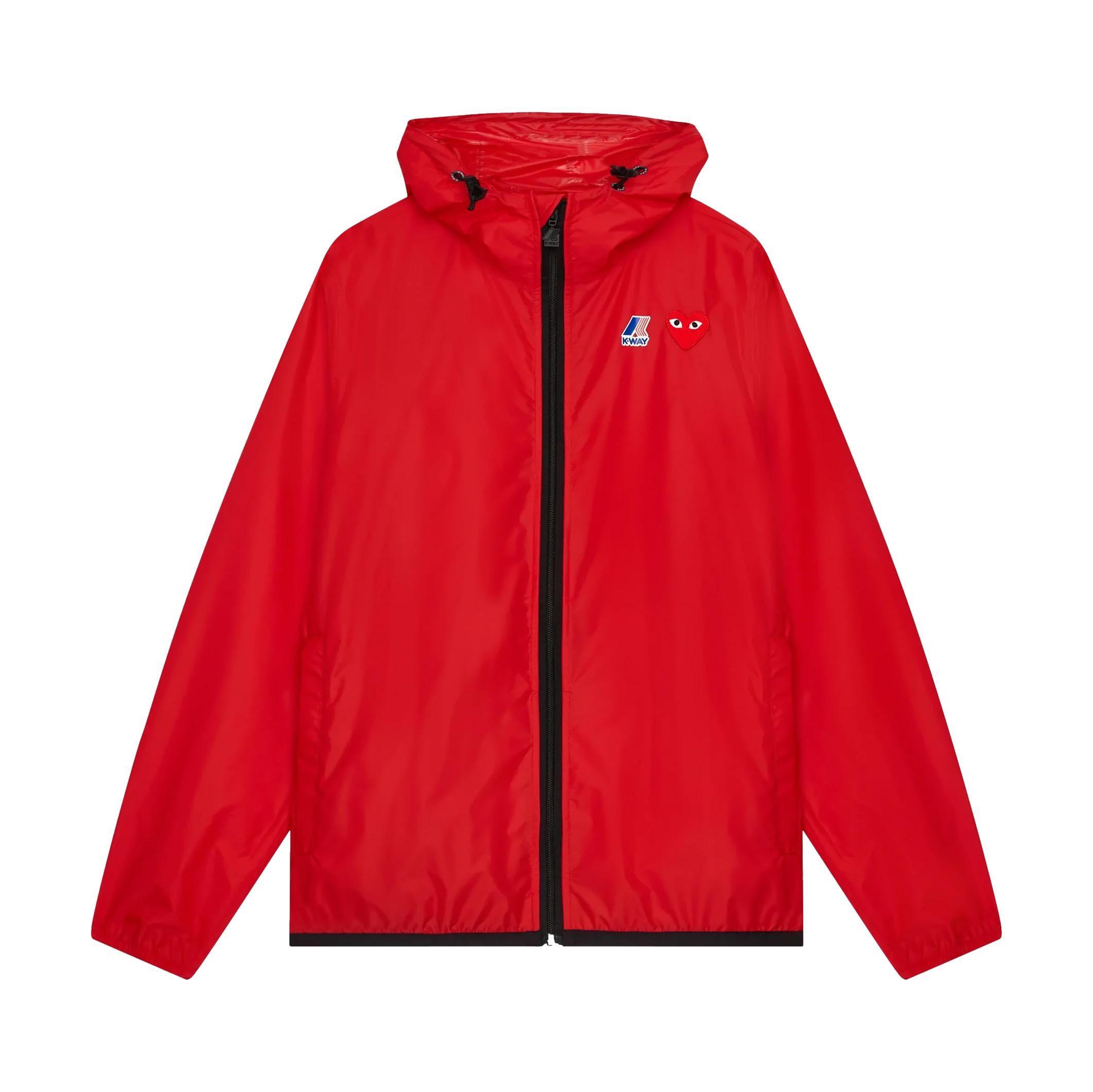 CDG PLAY KWAY HOODED JACKET RED - Gravity NYC