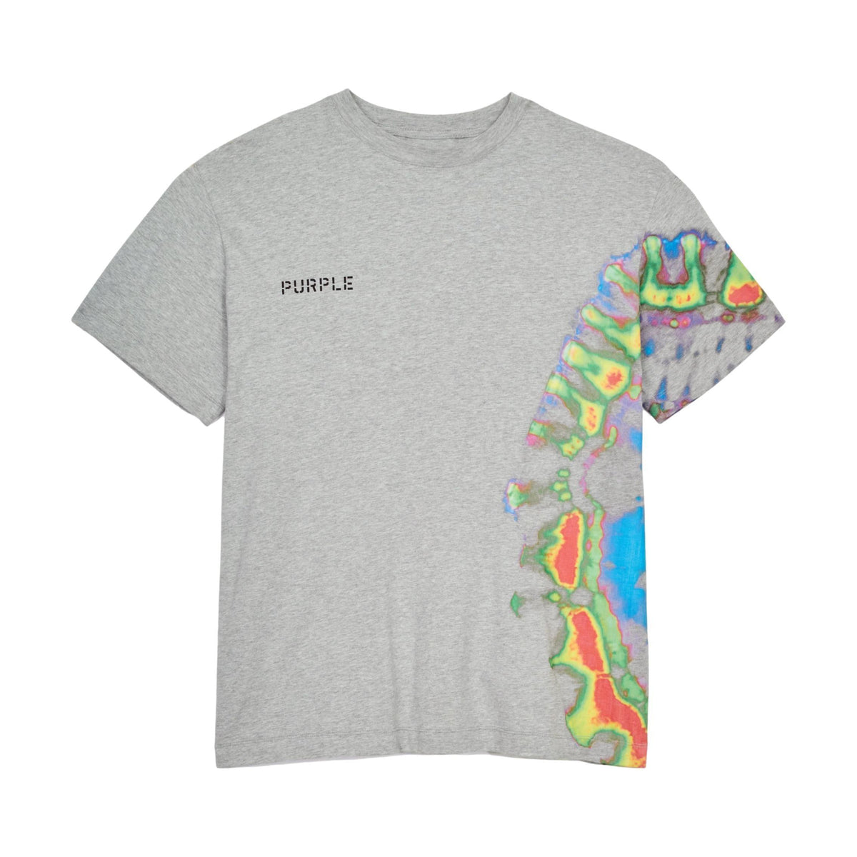 PURPLE BRAND P104 Jersey Heather Grey Multi Tie Dye T-Shirt Gravity NYC