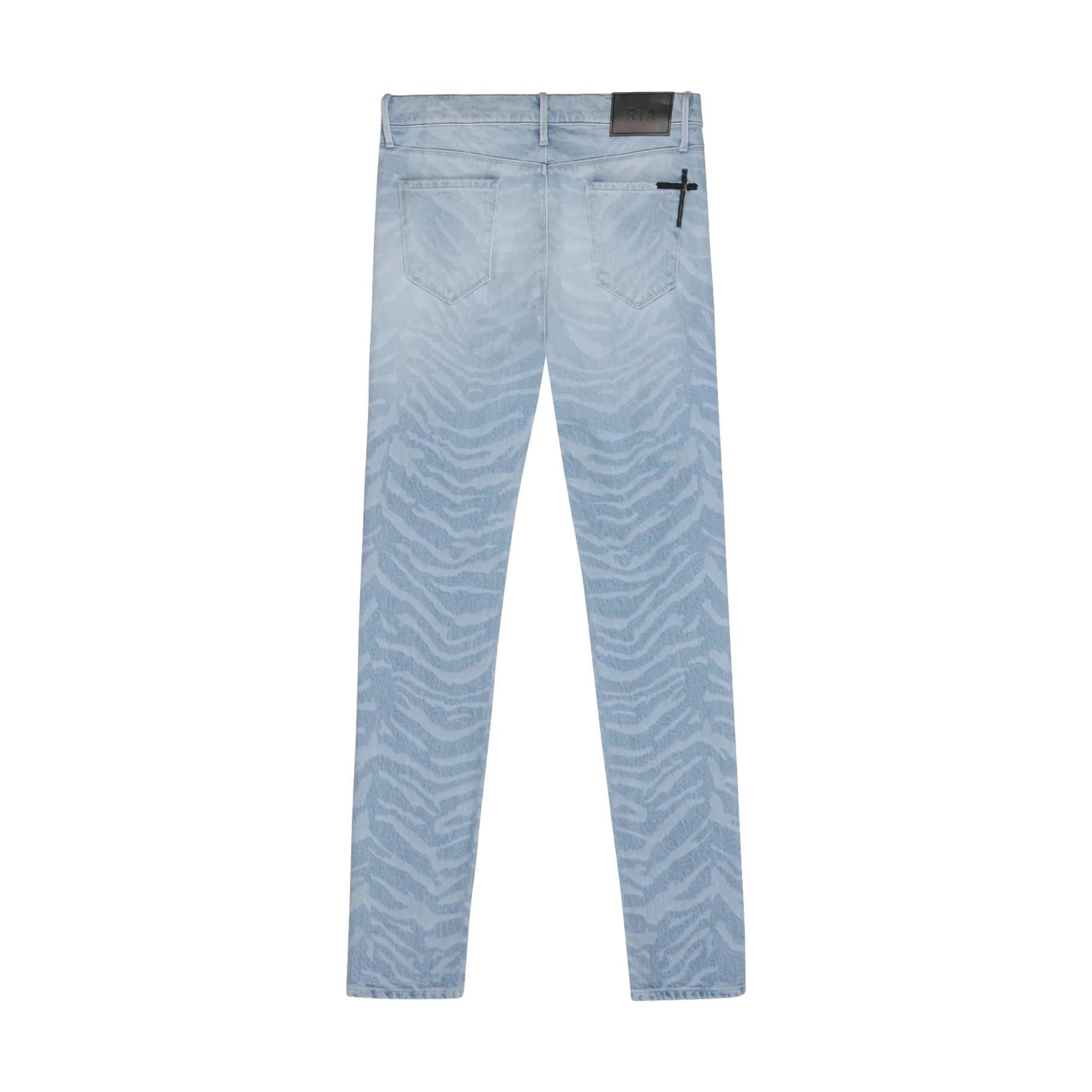 RTA Bryant Medium Blue Zebra Jeans Gravity NYC