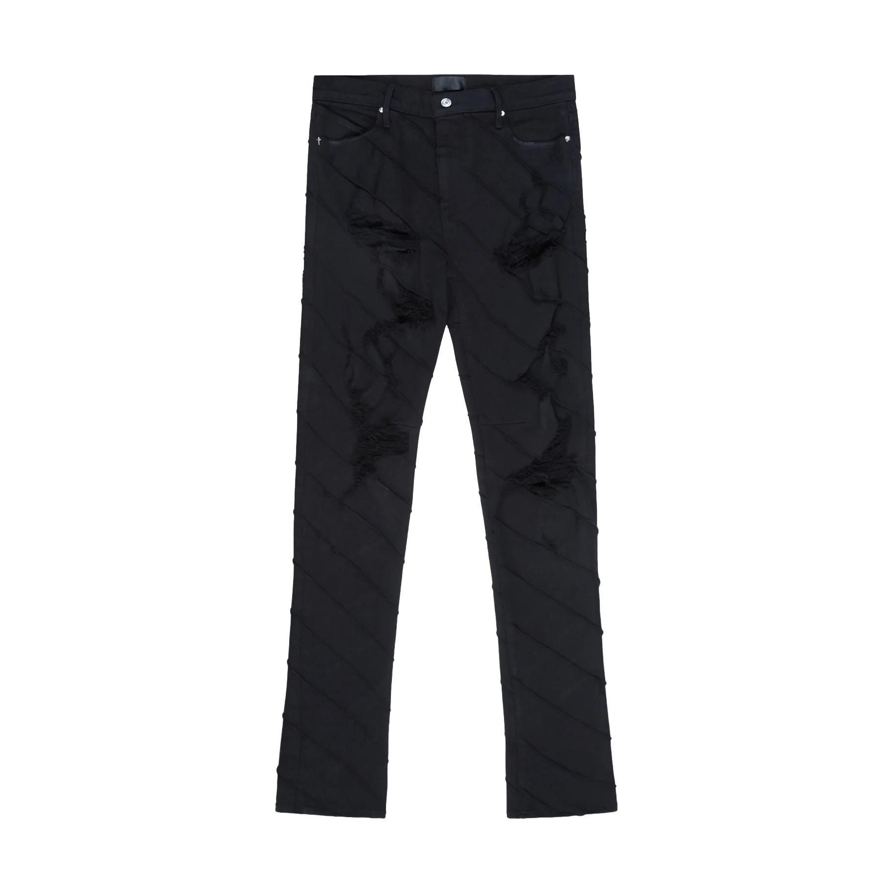 RTA Denis Mini Flare Ripped Black Jeans Gravity NYC